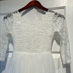 Elegant White Lace Kids Dress